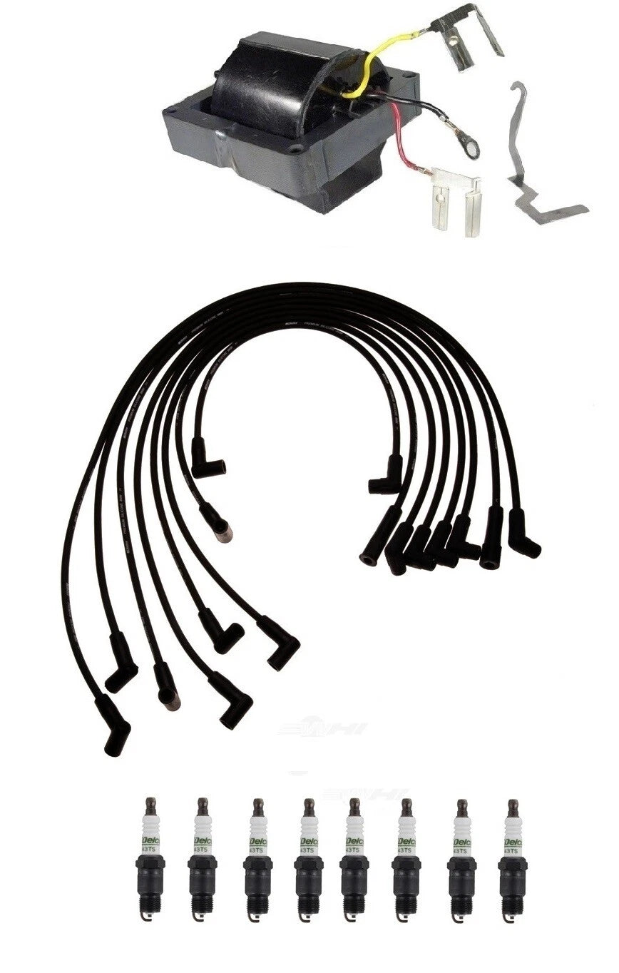 Ignition Wires & Spark Plugs Kit for C10 Suburban K2500 Firebird (1 Coil, 8 Plugs)