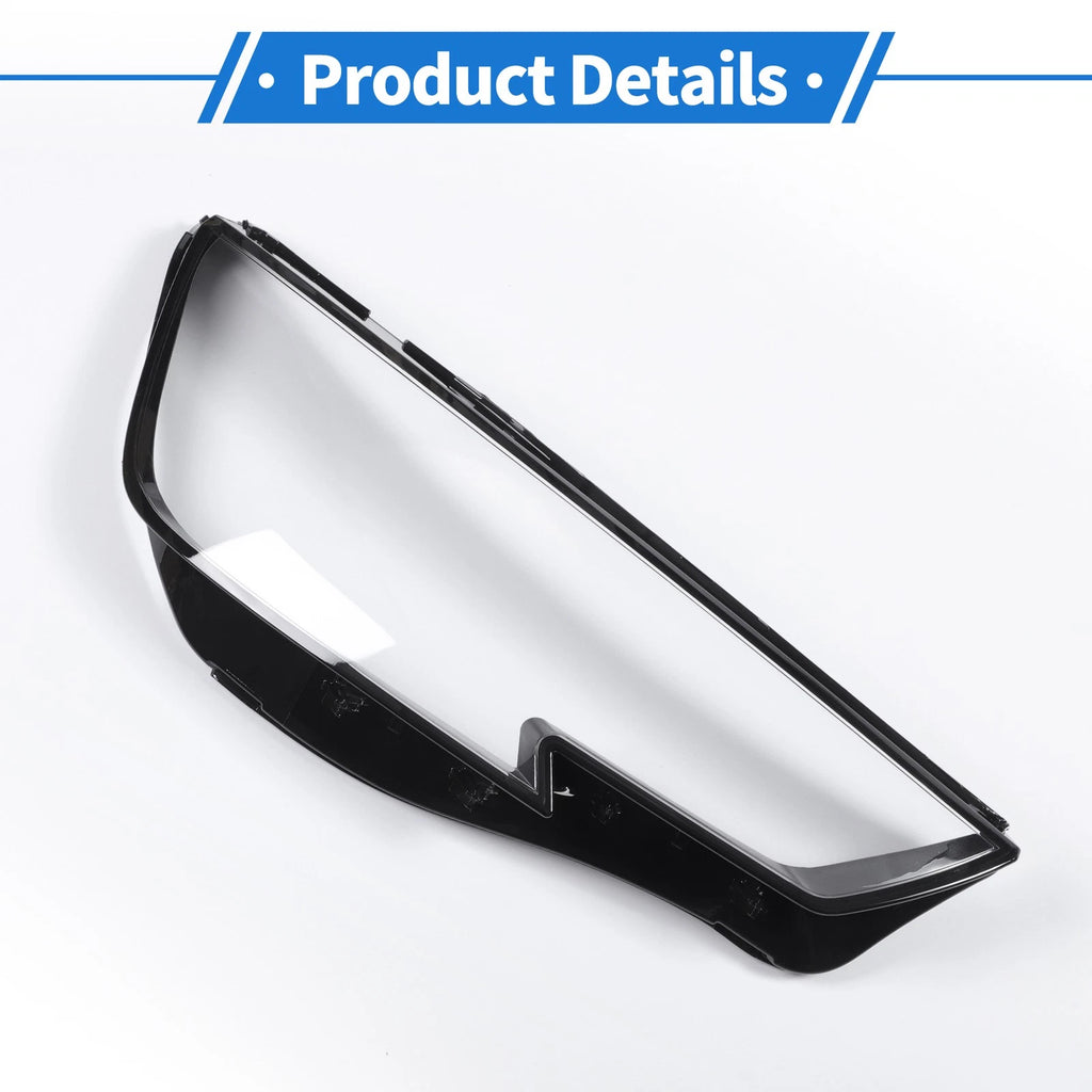 1 Pc Headlight Lens Cover for Audi A4 (2016–2019) Black