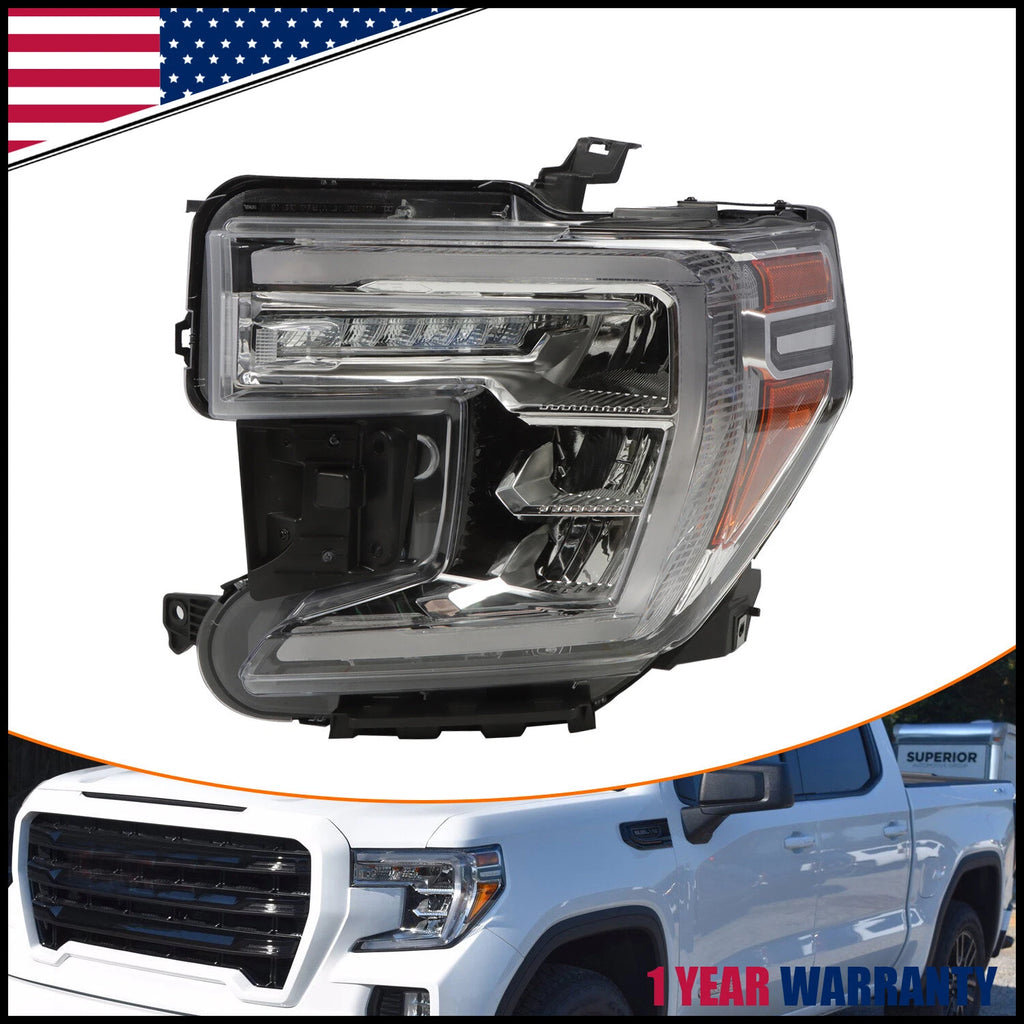 Full LED Headlight Assembly for GMC Sierra 1500 (2019–2021) - Driver Left