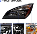Halogen Black Headlights Assembly Pair for Freightliner Cascadia (2018–2026)