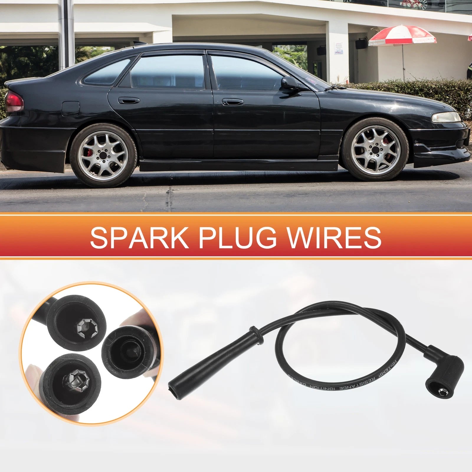 5pcs Spark Plug Wire Ignition Coil Cable No. 22450-01A27 for Mazda MX-6 626 (1988)