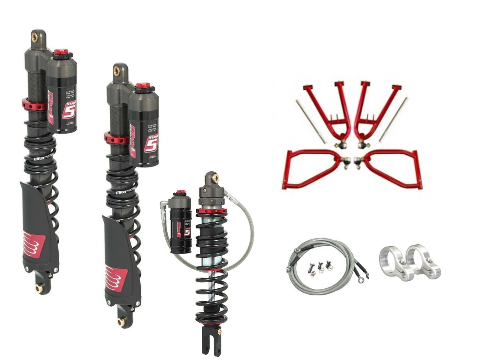 Lonestar DC-4 Long Travel A-Arms & Elka Stage 5 Shocks for Raptor 250 (2008–2014)