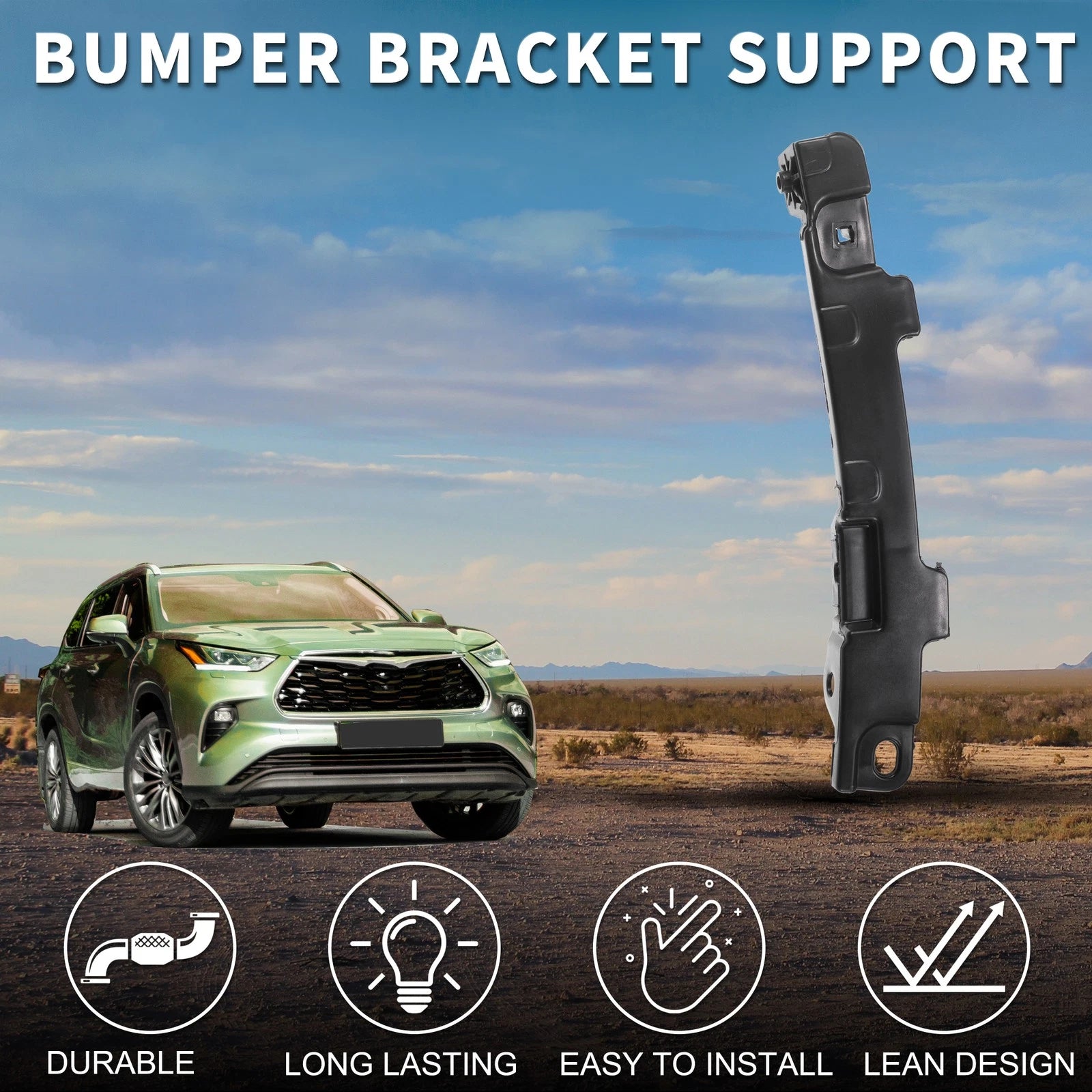 1pc Left Front Bumper Retainer Bracket No. 525360E030 for Toyota Highlander (2014–2019)