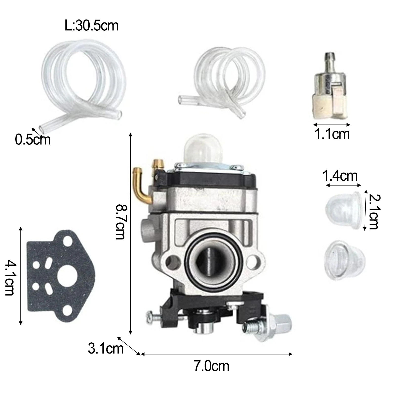 Metal Carburetor Kit for 49cc 52cc 43cc Brush Cutters