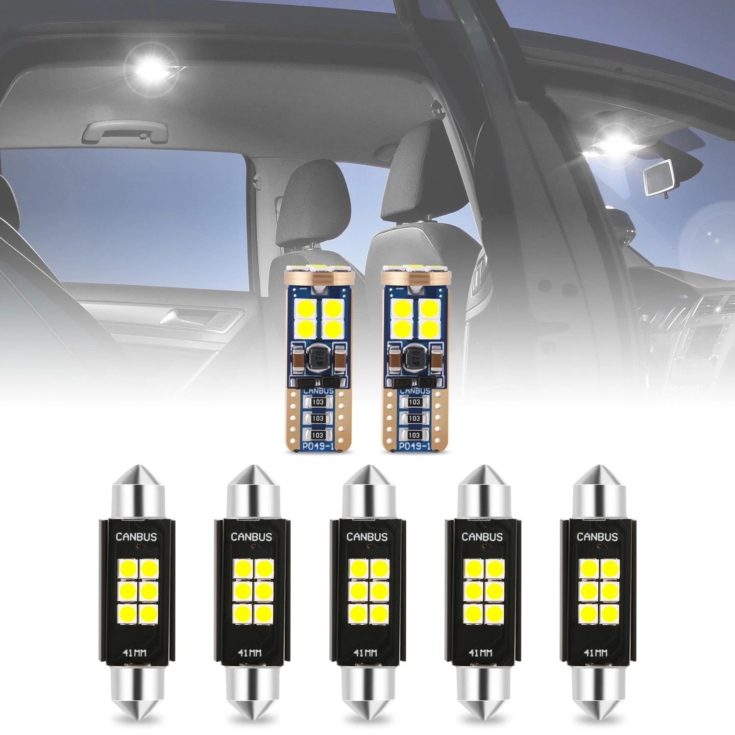 Set of 7 LED Bulbs for GMC Yukon (2007–2014) - Interior Dome, License Plate, Cargo, Map