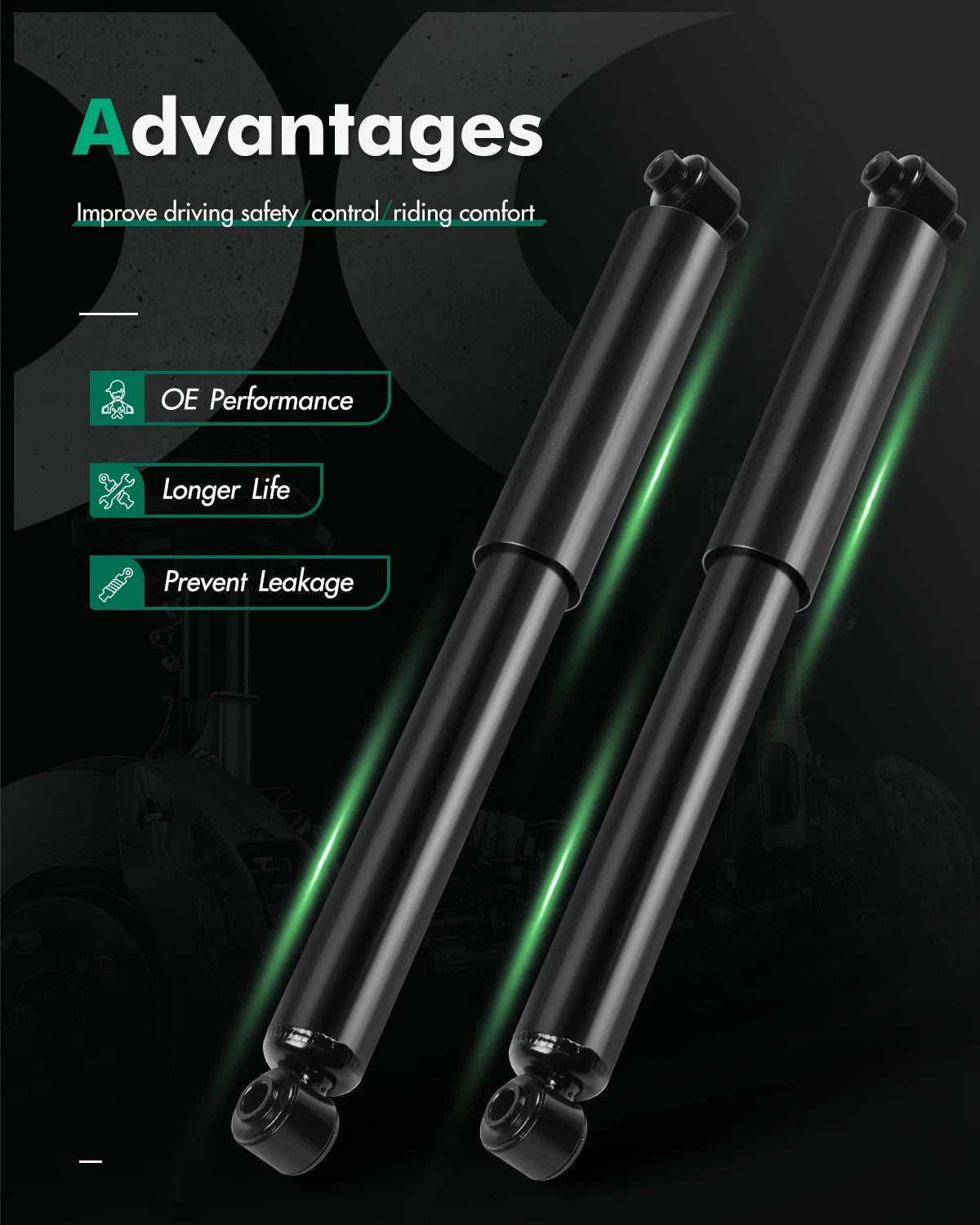 Set of 2 Rear Shocks Struts for Dodge Sprinter 2500 3500 (2003–2006)