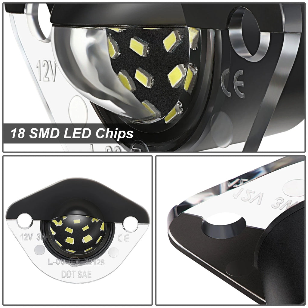2X LED License Plate Lights for Ford Mustang (1994–2004) - Clear Lens