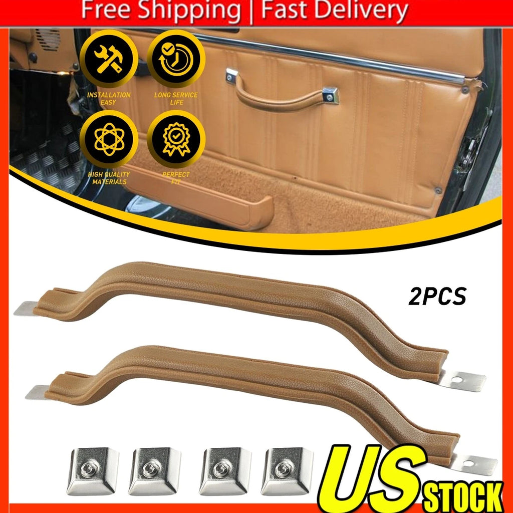 Set of 2 Tan Interior Door Pull Straps for Jeep Wrangler (1987–1995)