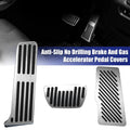 3pcs Silver Tone Non-Slip Brake Gas Rest Pedal for Toyota Camry (2018–2022)