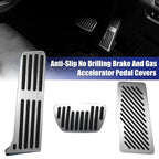 3pcs Silver Tone Non-Slip Brake Gas Rest Pedal for Toyota Camry (2018–2022)