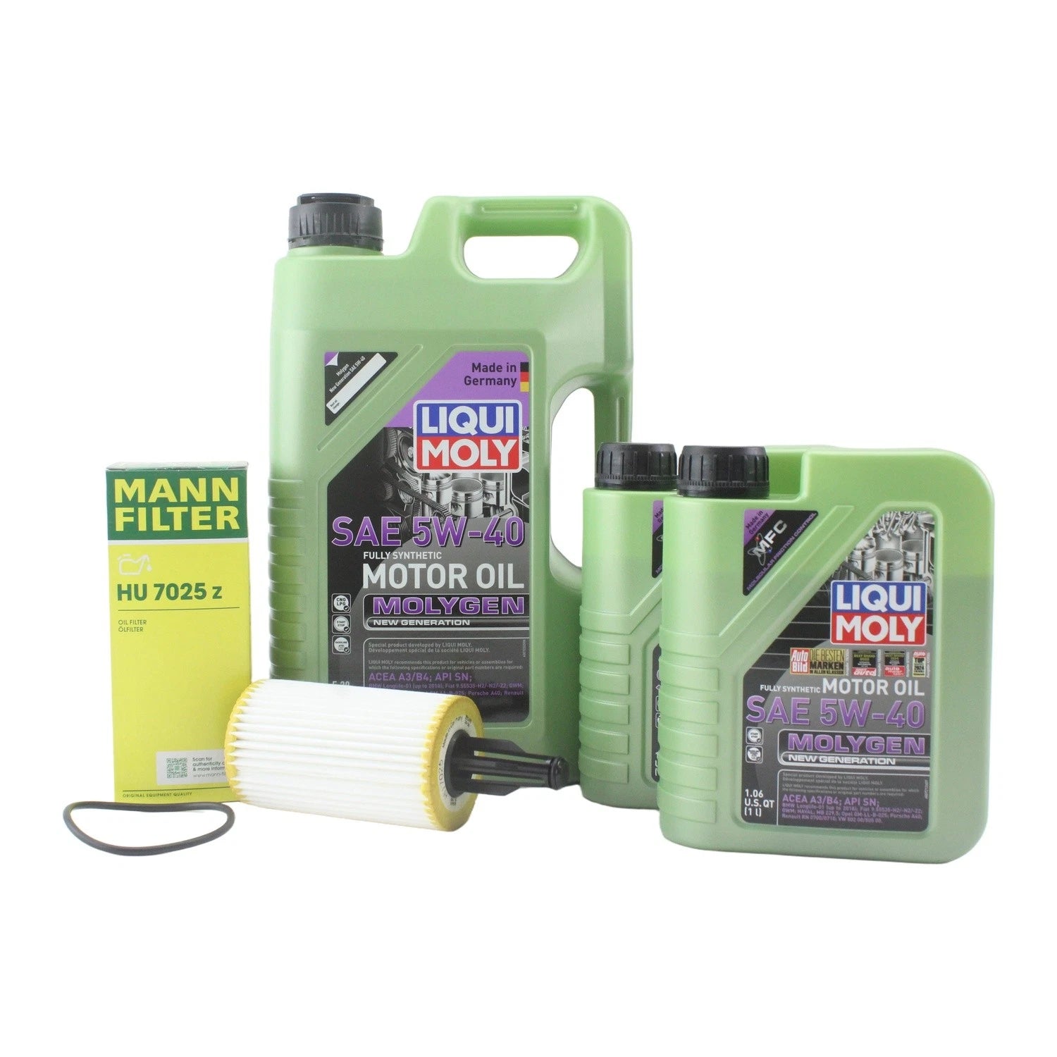 Oil Change Kit 7L Liqui Moly Molygen 5W-40 for Mercedes C300 (2015–2021)
