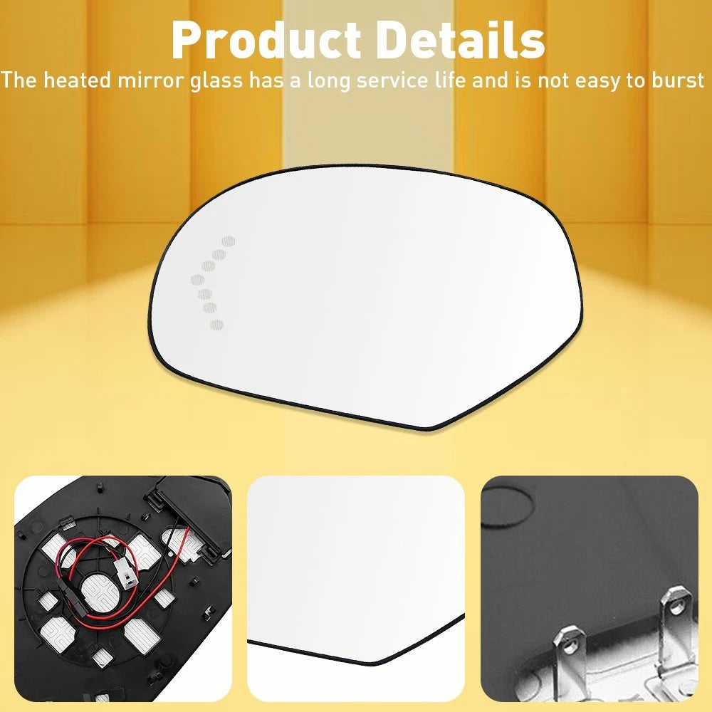 Heated Mirror Glass with Turn Signal for Chevy GMC Cadillac (2007-2013)