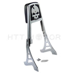 Chrome Skull Backrest Sissy Bar with Leather Pad for Harley Sportster (1200, 883)
