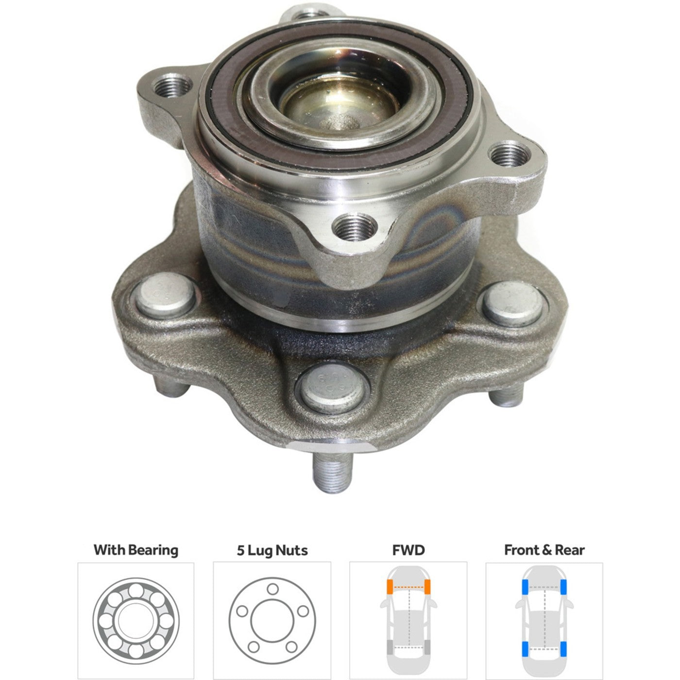 Wheel Hubs for Nissan Altima (2007–2018) Front & Rear with Bearings