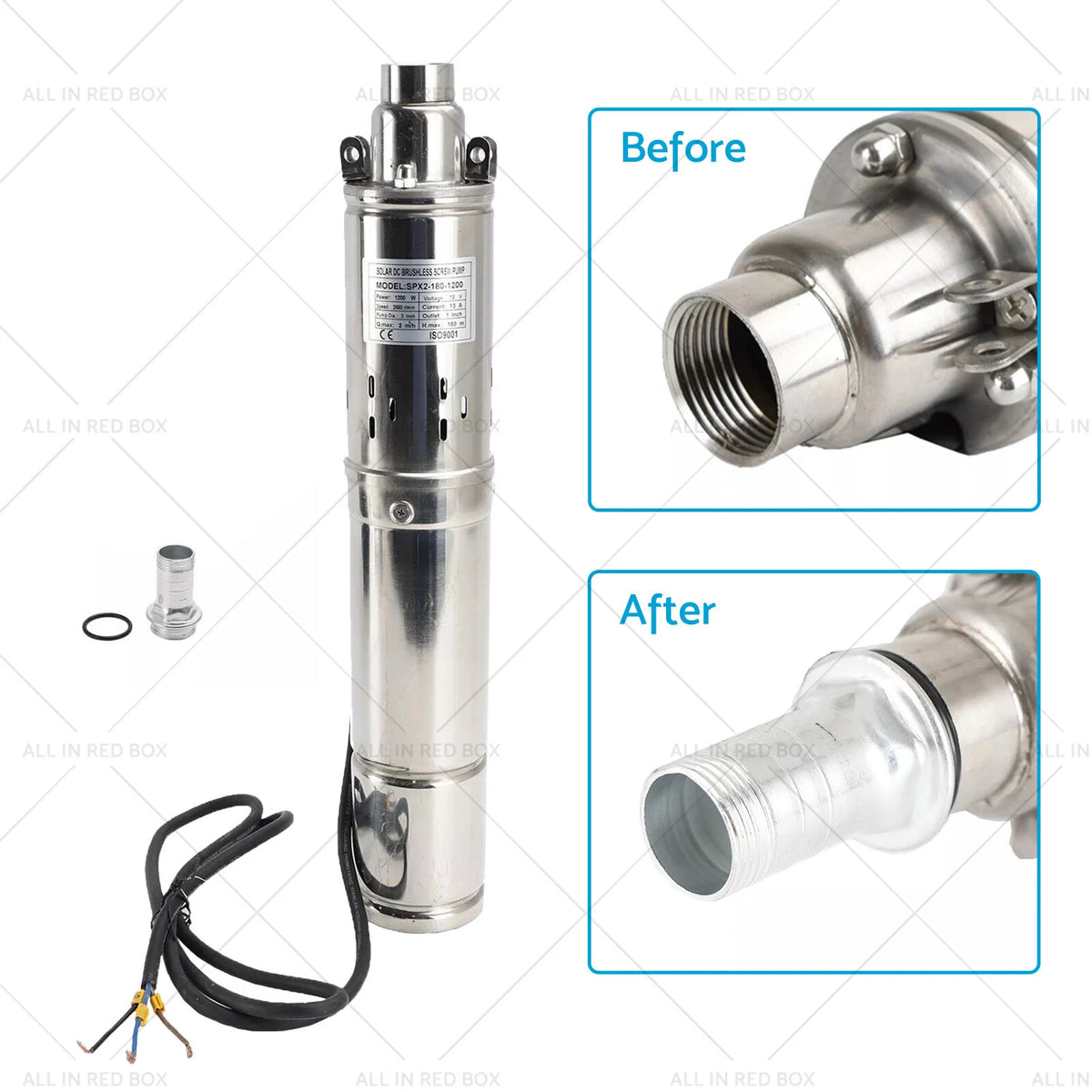 Solar Bore Pump 48V 750W MPPT 3" Submersible Deep Well (140M)