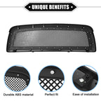 Front Grille Assembly with Rivet for Dodge Ram 1500 (2011–2012) Matte Black
