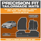 Custom Fit Moulded Rubber Floor Mats for Toyota Corolla (2016-2018)