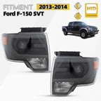 HID Headlight Set for Ford F-150 SVT Raptor (2013–2014) w/ Gray Trim