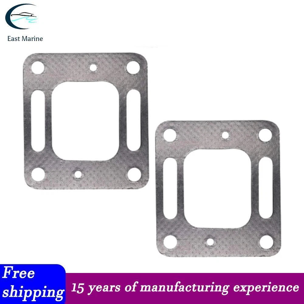 Set of 2 Exhaust Center Riser Elbow Manifold Gaskets for Mercruiser 4.3 5.0 5.7 350