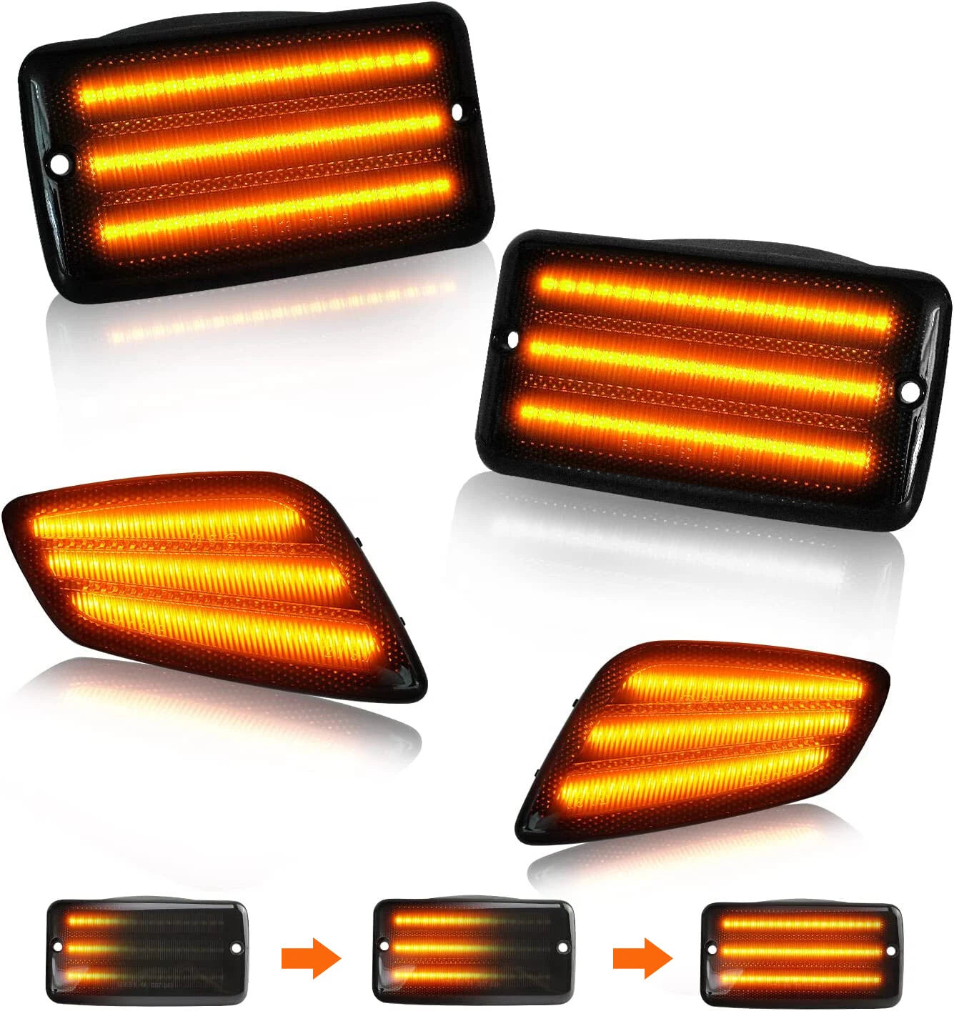 LED Front Side Marker Bumper Signal Light for Jeep Wrangler TJ (1997–2006)
