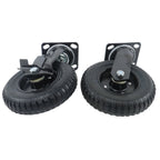 2 Pcs 8" Rubber Swivel Caster Wheels for Heavy-Duty Use (1000Lbs)