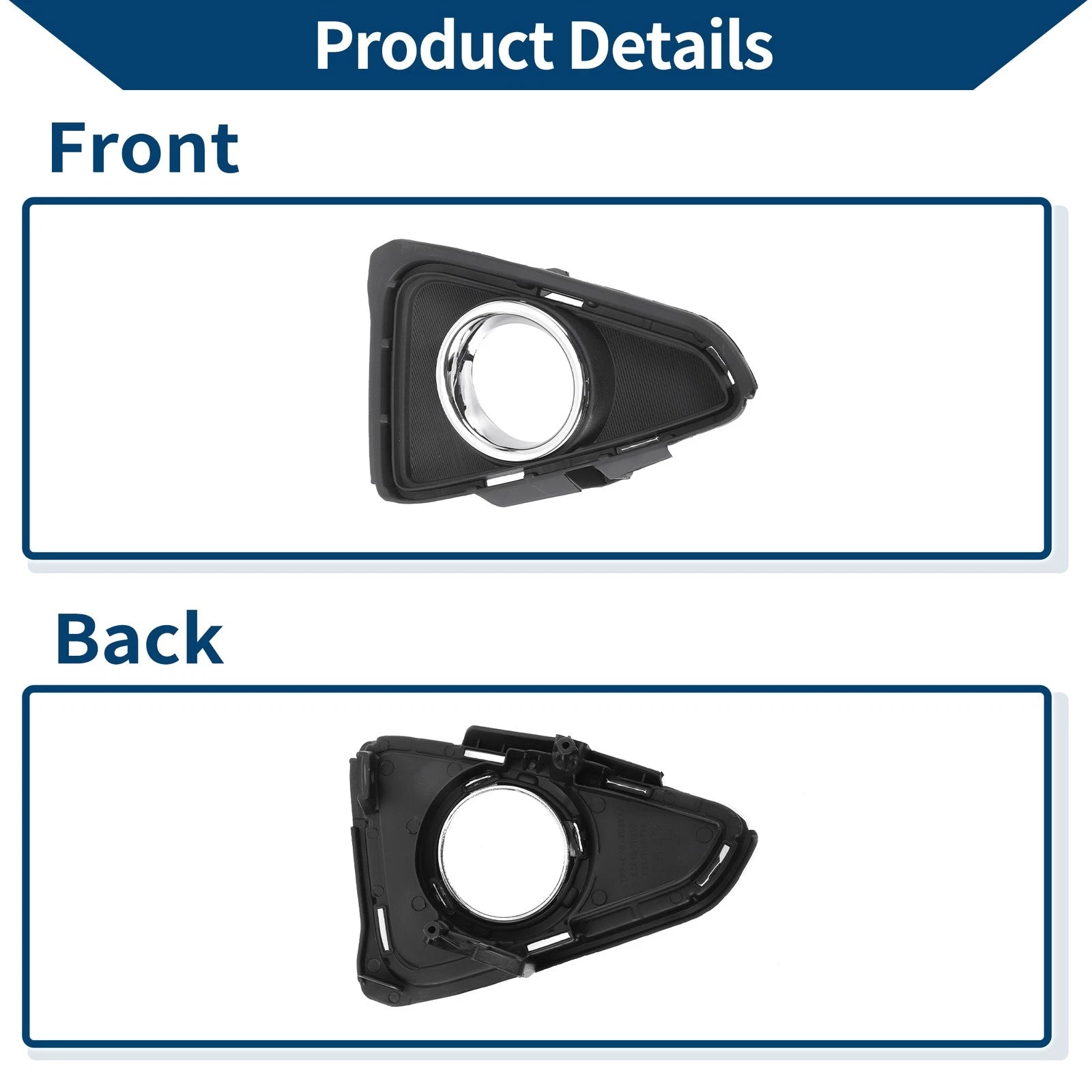 1 Pc Fog Light Grill for Toyota RAV4 (2016–2018) No. 520300R020 Black