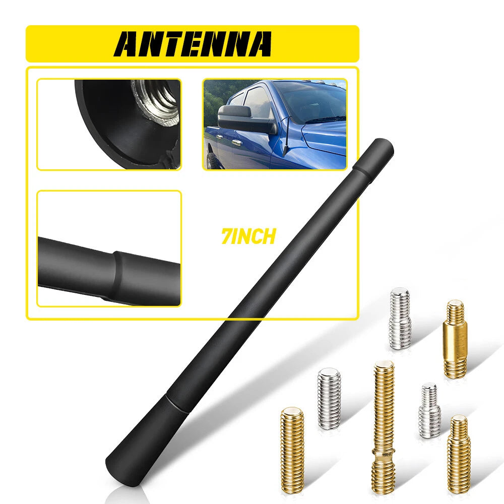 7" Short Black Antenna Mast for Toyota Tundra (2000–2020)