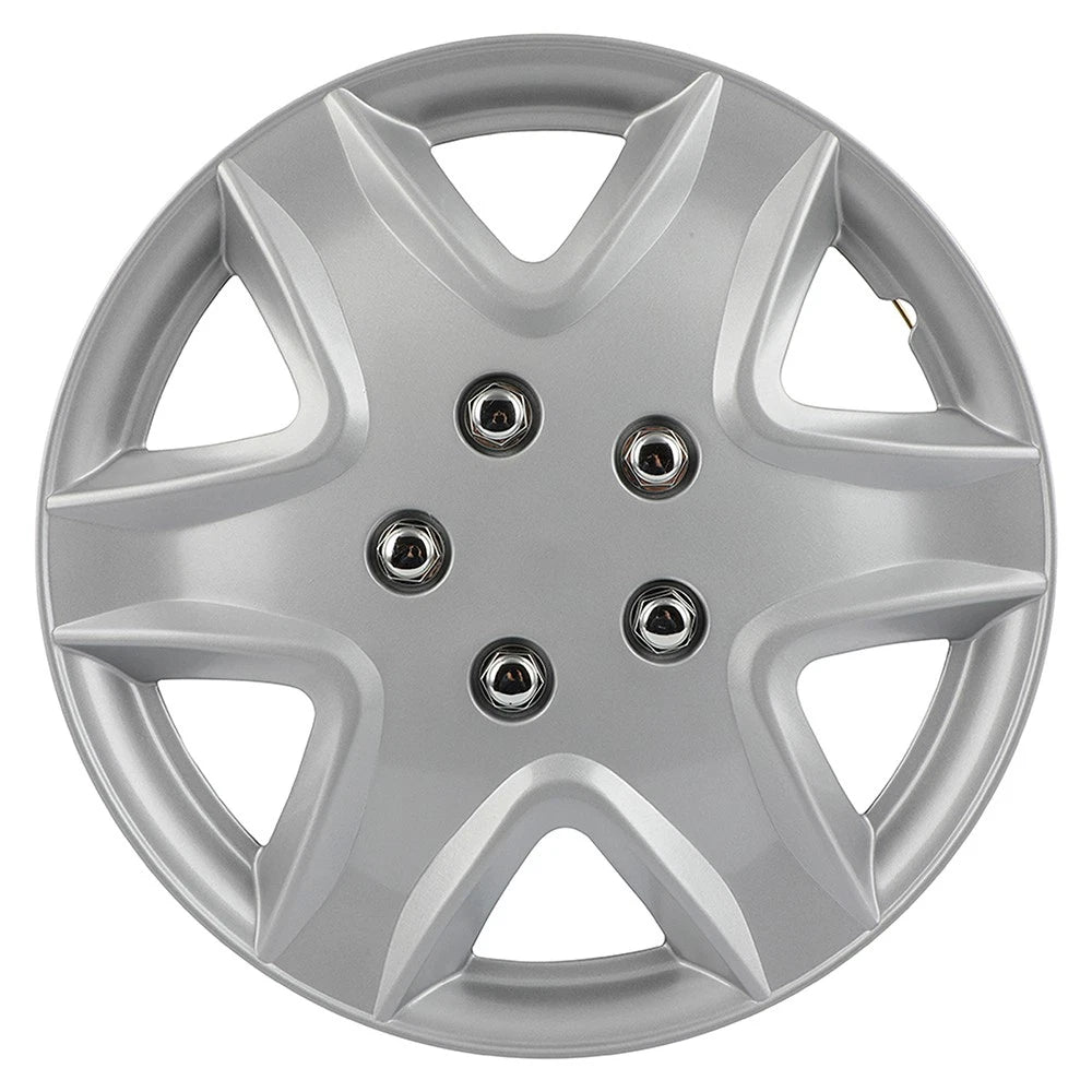 Set of 4 15" Wheel Full Hub Caps for R15 Tires & Steel Rim Silver