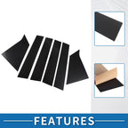 Set of 6 Car Pillar Window Trim Covers for Chevrolet Malibu (2016–2023) Black Carbon Fiber