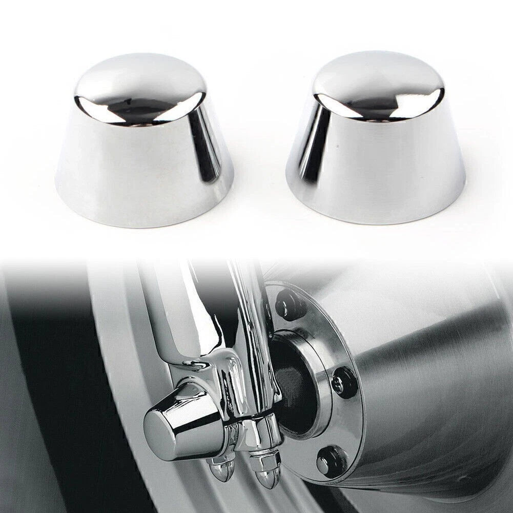 Front Axle Cap Nut Covers for Harley Sportster Dyna Road Glide King FLSTC (Chrome)