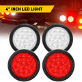 4-Inch Round LED Red/White Tail Lights for Truck Trailer (12V)