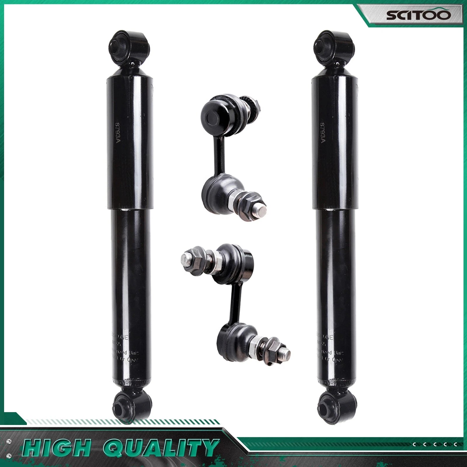 Set of 2 Rear Shocks Absorber Assembly & Sway Bar Links for Nissan Armada (2005–2015)