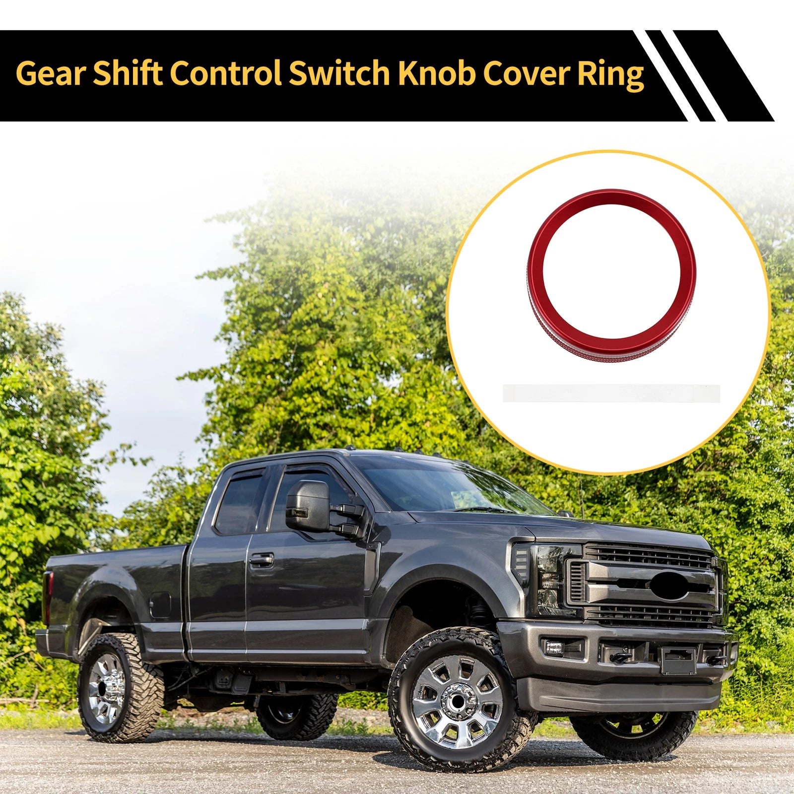 Gear Shift Control Switch Knob Cover Ring for Ford Maverick (2022) Red