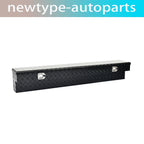 72" Gloss Black Aluminum Tool Box for Truck (Storage, Lock, Key)