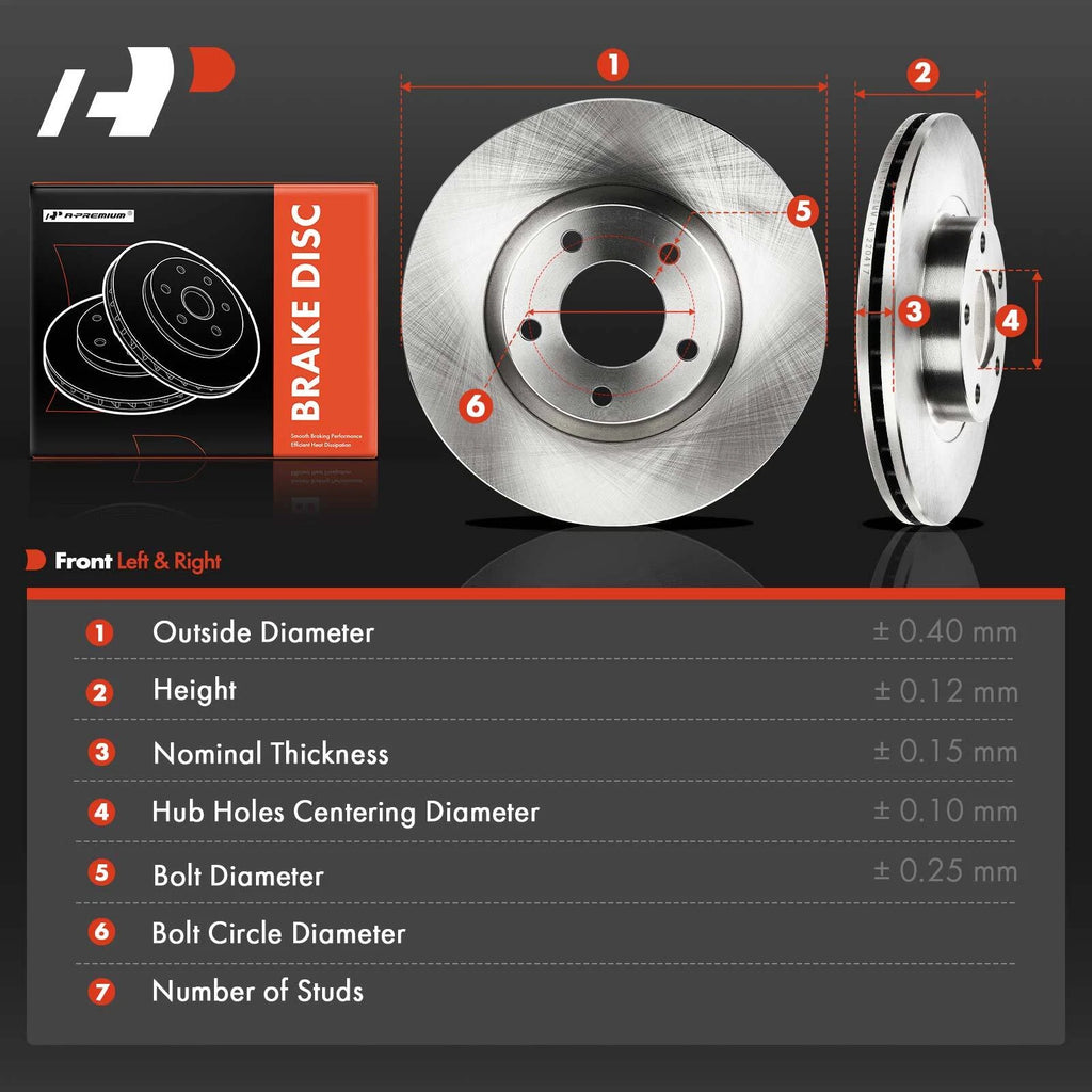 Front Disc Brake Rotors for Mazda 3 (2004-2013)