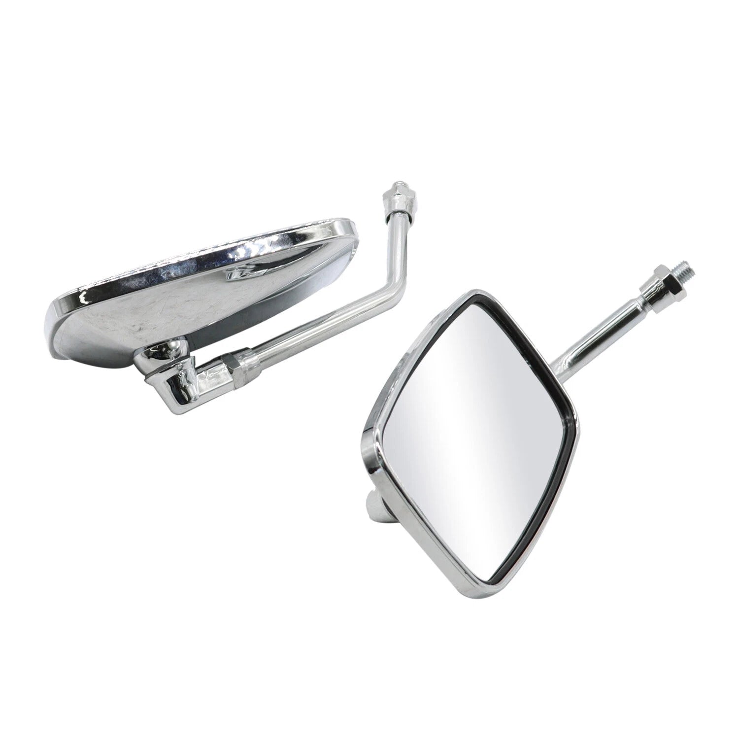 Pair Chrome Rearview Side Mirrors for Honda Suzuki Kawasaki
