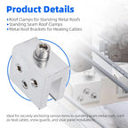 24PCS Standing Seam Roof Clamps for Solar Panel Bracket