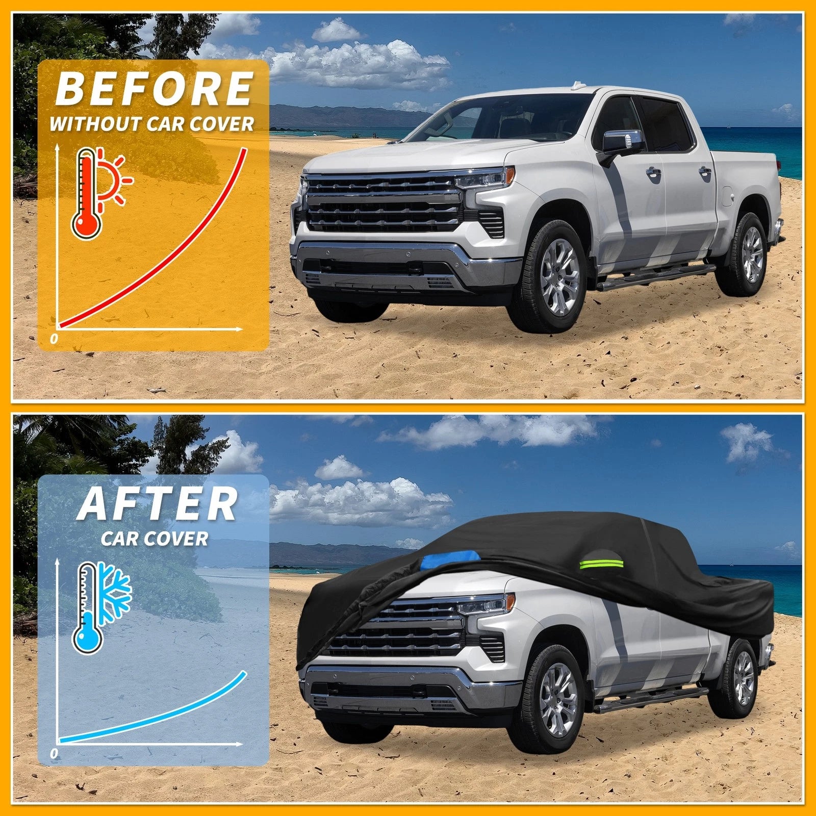 Waterproof Car Cover for Chevrolet Silverado (Oxford Cloth, Black)