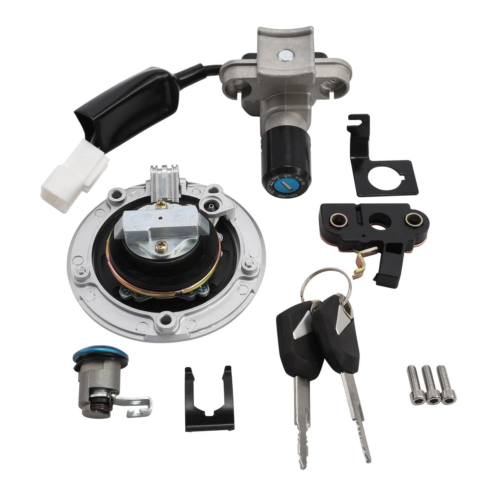Fuel Gas Cap Ignition Switch Lock Key Set for Kawasaki Z125 Pro (2017–2023)