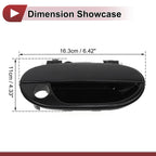 Exterior Door Handle for Hyundai Accent Front Right Black ABS (2010-2017)