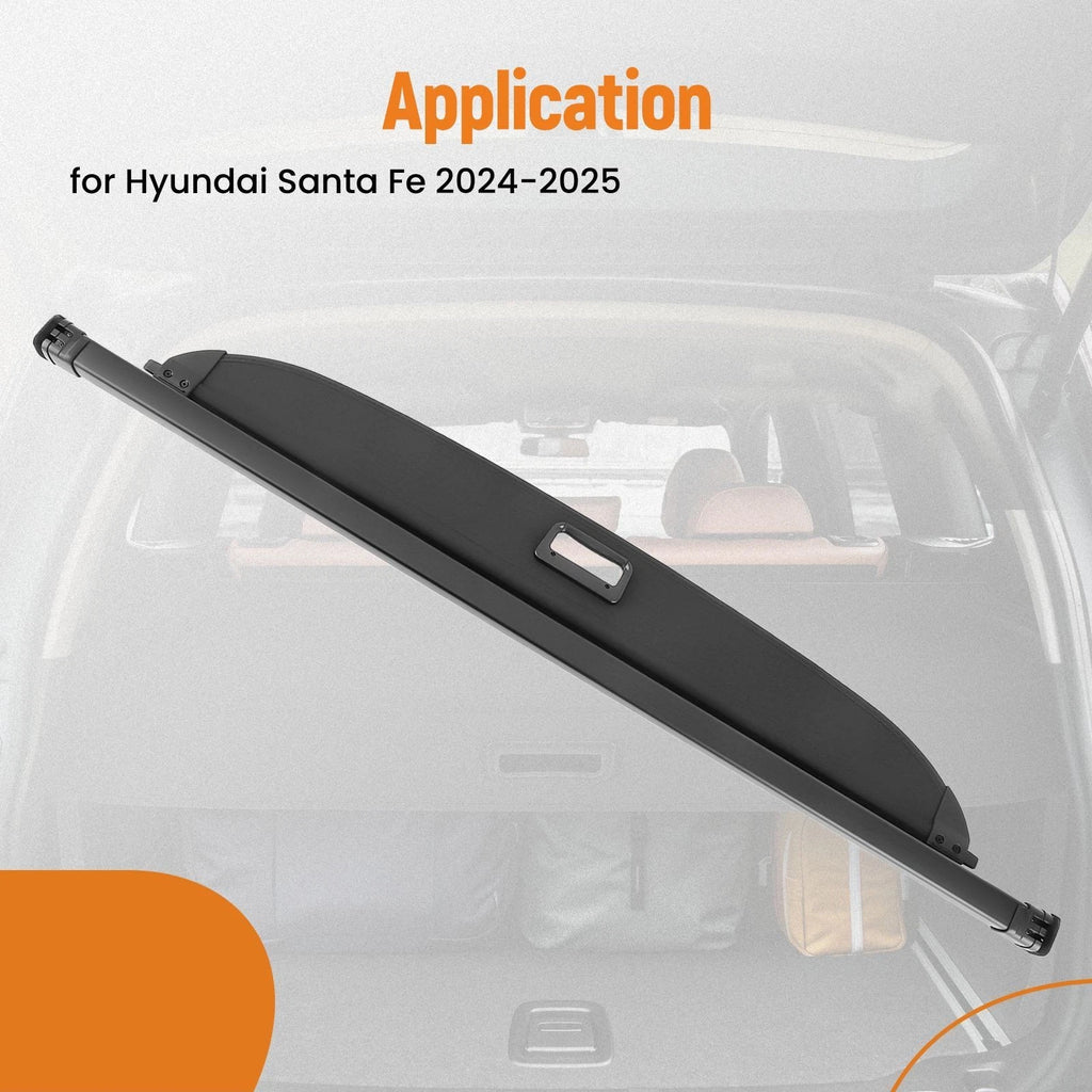 Retractable Cargo Cover for Hyundai Santa Fe (2024–2025) Black Waterproof