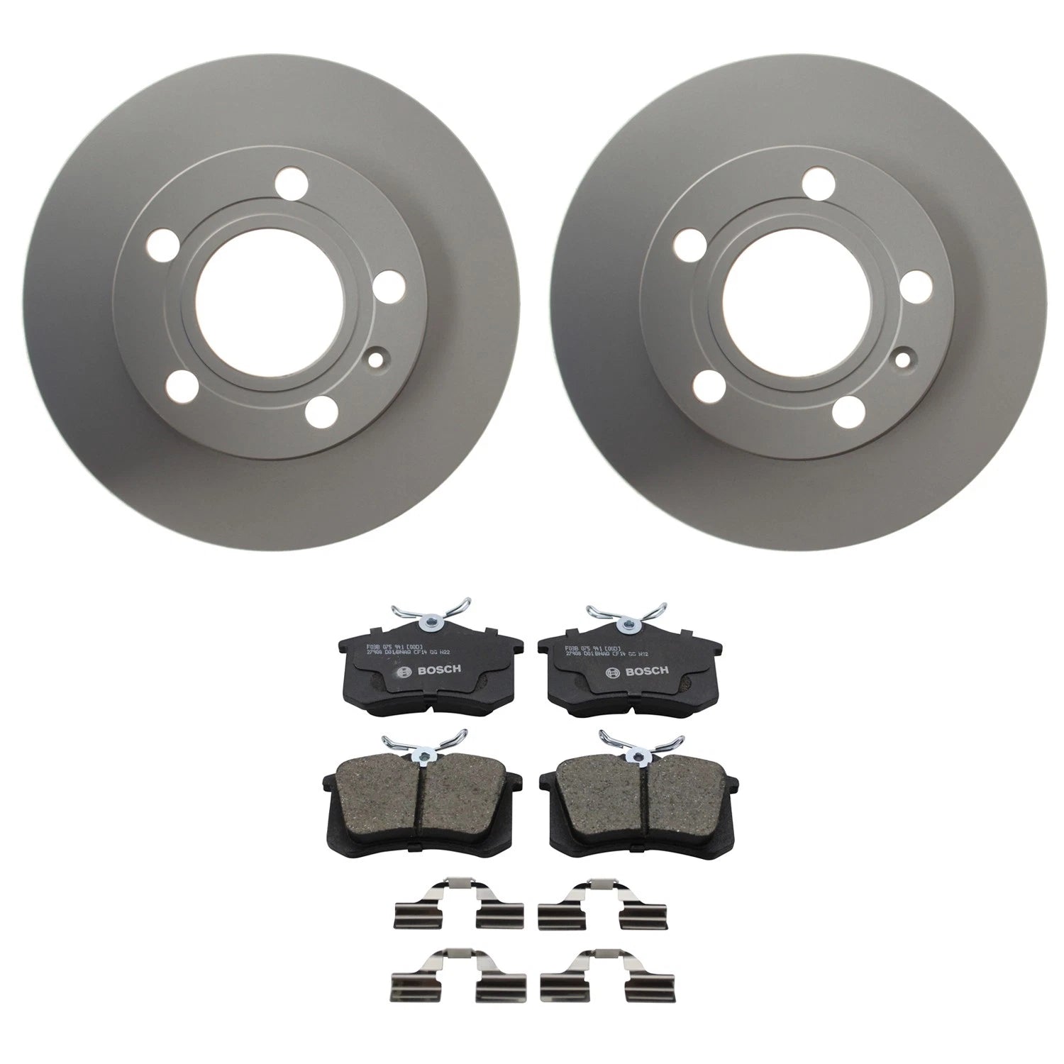Hella Rear Solid Rotor & Bosch QuietCast Ceramic Disc Brake Pad Kit for A4 Quattro (2002–2008)