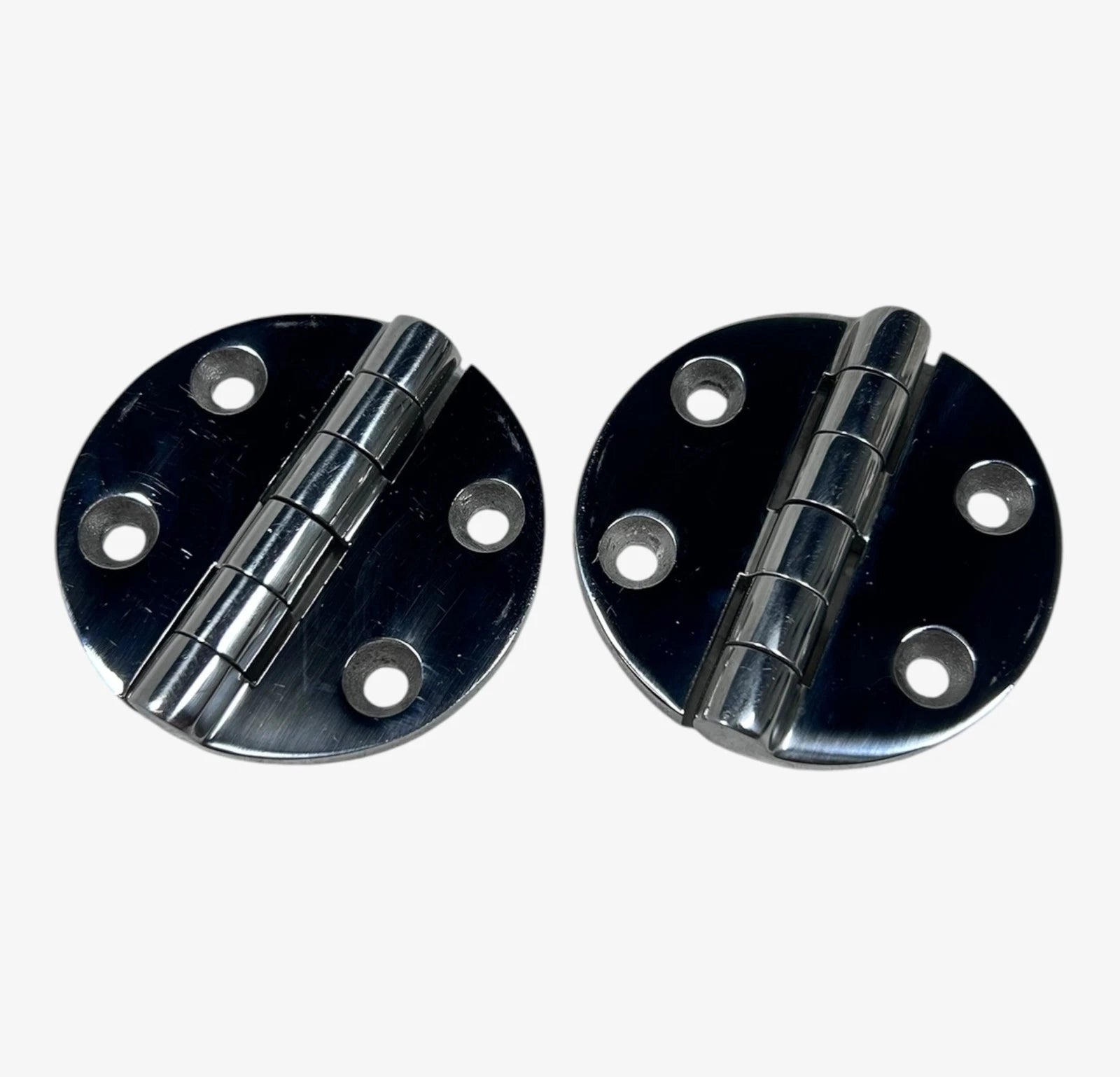 Set of 2 Marine Grade Stainless Steel Round Hinges 2.5'' x 2.5''