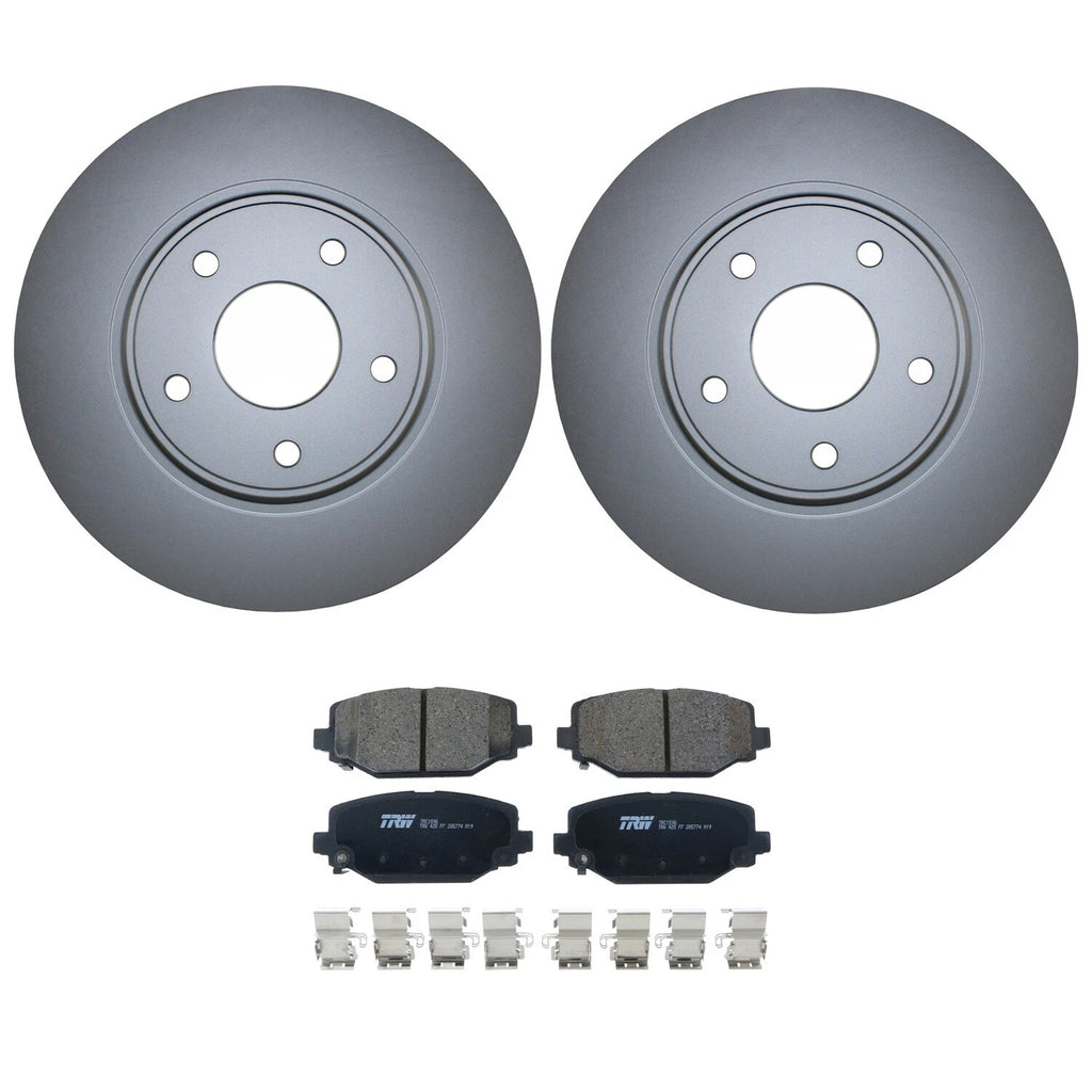 Rear Brake Kit 328mm Disc Rotors & TRW Pro Ceramic Pads for Chrysler Dodge Ram