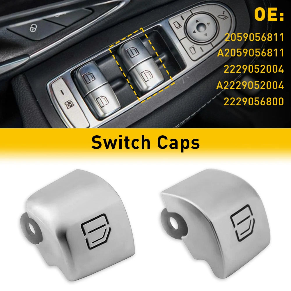 2X Window Switch Repair Caps for Mercedes C-Class (2008–2021)