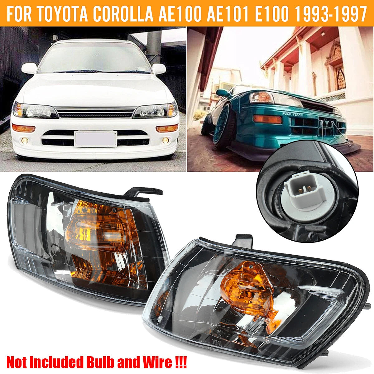 Parking Corner Clear Lens Light Cover for Toyota Corolla AE100 AE101 (1993–1997)