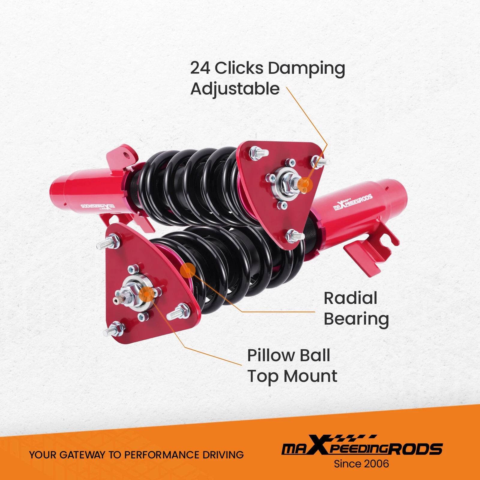 24-Step Adjustable Coilover Suspension Kit for Mazda 3 (2004-2013)