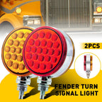 2X Double-Face Pedestal Trailer Fender Turn Signal Lights for Semi Trucks