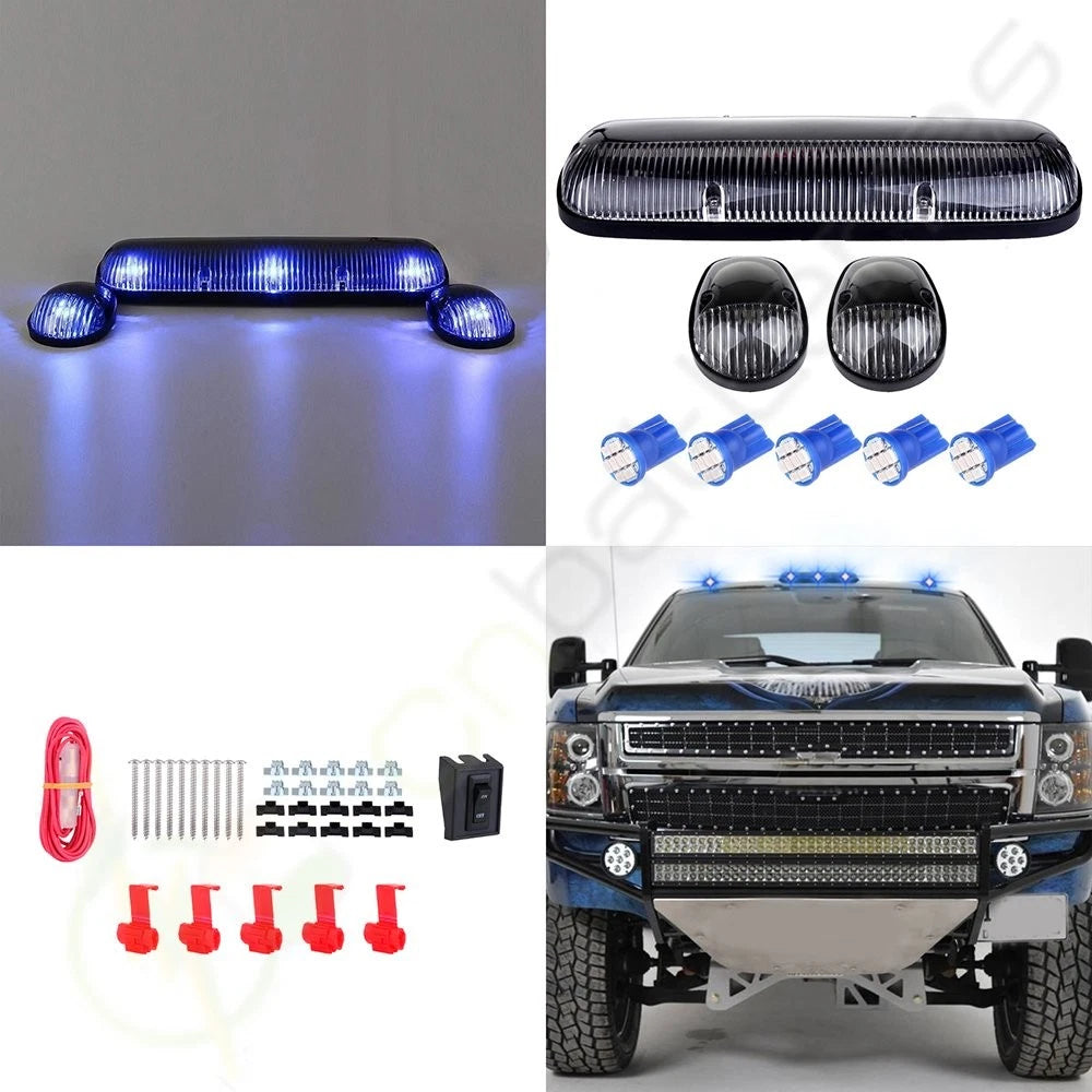3X Clear Lens Cab Marker Running Light +W5W 12V LED for Chevy GMC (2002–2007)