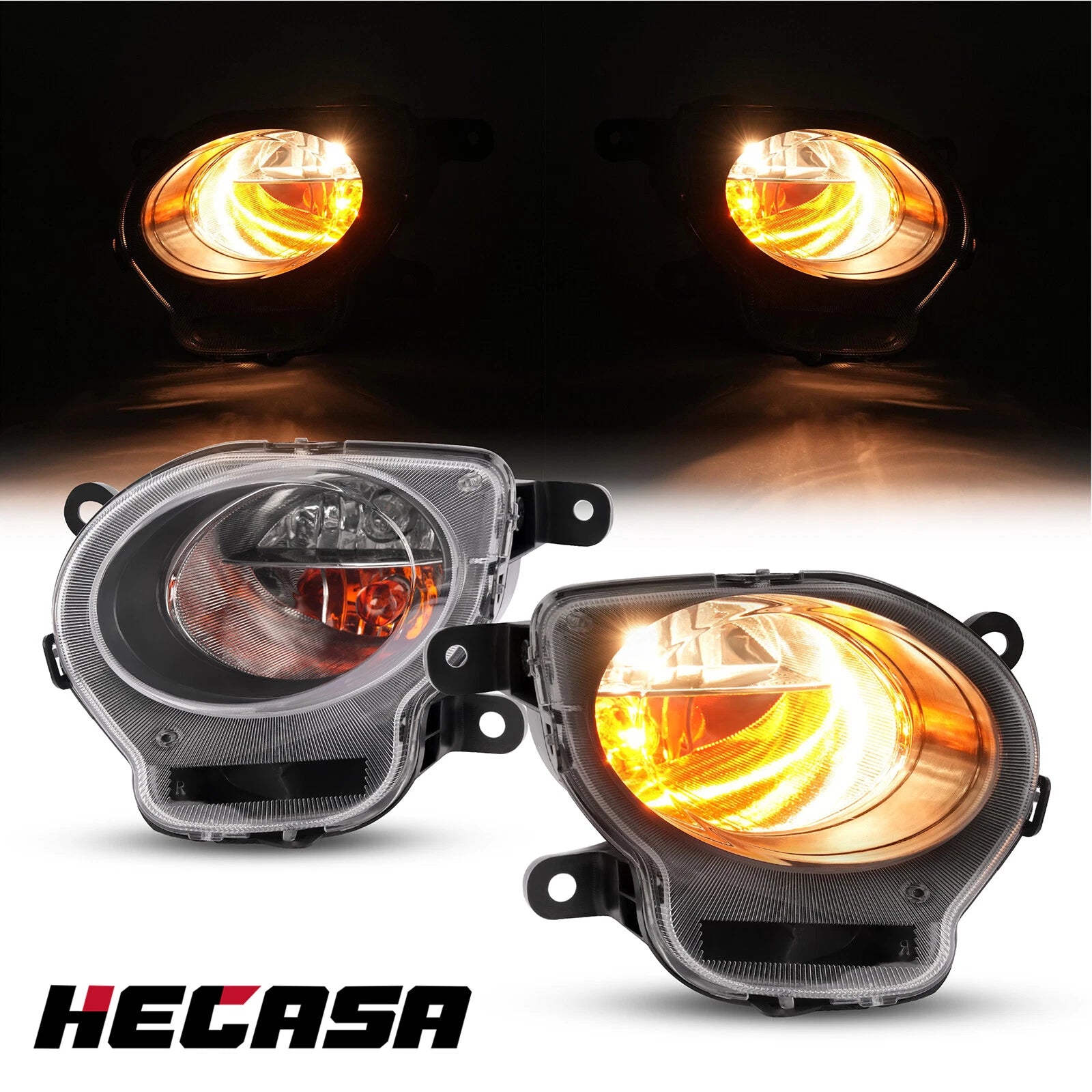 Clear Lens Turn Signal Parking Lights for Fiat 500 (2012–2017) Right + Left
